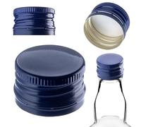KADAX Tappo a vite 28 x 18 mm per bottiglie, tappo a vite in alluminio, tappo a vite per bottiglie di vino, succhi e liquori (blu, 100 pezzi)