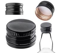 KADAX Tappo a vite 28 x 18 mm per bottiglie, tappo a vite in alluminio, tappo a vite per bottiglie di vino, succhi e liquori (nero, 50 pezzi)