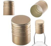 KADAX Tappo a vite 28 x 40 mm per bottiglie, tappo a vite in alluminio, tappo a vite per bottiglie di vino, succhi e liquori (oro, 100 pezzi)