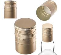 KADAX Tappo a vite 30 x 44 mm per bottiglie, tappo a vite in alluminio, tappo a vite per bottiglie di vino, succhi e liquori (oro, 100 pezzi)