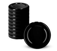 KADAX Tappo a vite fi48 mm, set di coperchi Twist-Off in metallo, coperchi di ricambio per bicchieri e bottiglie, coperchio con 4 denti di bloccaggio per barattoli (nero, 10 pezzi)