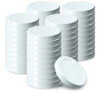 KADAX Tappo a vite fi53 mm, set di coperchi Twist-Off in metallo, adatto per bicchieri da 115 ml, coperchio di ricambio con 4 denti, coperchio per bottiglie e barattoli (50 pezzi, bianco)