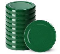KADAX Tappo a vite fi53 mm, set di coperchi Twist-Off in metallo, adatto per bicchieri da 115 ml, coperchio di ricambio con 4 denti, coperchio per bottiglie e barattoli (10 pezzi, verde)