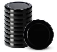 KADAX Tappo a vite fi53 mm, set di coperchi Twist-Off in metallo, adatto per bicchieri da 115 ml, coperchio di ricambio con 4 denti di blocco, coperchio per bottiglie e barattoli (10 pezzi, nero)