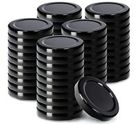 KADAX Tappo a vite fi53 mm, set di coperchi Twist-Off in metallo, adatto per bicchieri da 115 ml, coperchio di ricambio con 4 denti, coperchio per bottiglie e barattoli (50 pezzi, nero)
