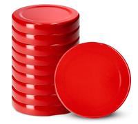KADAX Tappo a vite fi53 mm, set di coperchi Twist-Off in metallo, adatto per bicchieri da 115 ml, coperchio di ricambio con 4 denti, coperchio per bottiglie e barattoli (10 pezzi, rosso)
