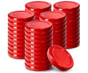 KADAX Tappo a vite fi53 mm, set di coperchi Twist-Off in metallo, adatto per bicchieri da 115 ml, coperchio di ricambio con 4 denti, coperchio per bottiglie e barattoli (50 pezzi, rosso)