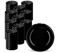 KADAX Tappo a vite per bicchieri, tappo di ricambio da 38 mm, coperchio Twist-Off in metallo, coperchio per barattoli, bottiglie e barattoli, barattoli a vite (nero, 100 pezzi)