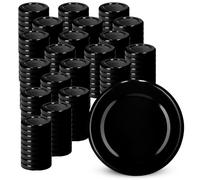 KADAX Tappo a vite per bicchieri, tappo di ricambio da 38 mm, coperchio Twist-Off in metallo, coperchio per barattoli, bottiglie e barattoli, barattoli a vite (nero, 200 pezzi)