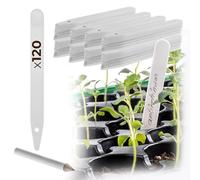 KADAX Targhette per piante in plastica, 120 pezzi, resistenti alle intemperie, per scrivere, cartelli da giardino, cartelli per piante, targhette per etichettatura, targhette per erbe aromatiche