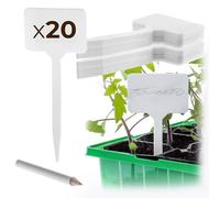 KADAX Targhette per piante in plastica, 20 pezzi, resistenti alle intemperie, per scrivere, cartelli da giardino, cartelli per piante, targhette per etichette, etichette per erbe aromatiche