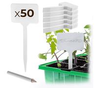 KADAX Targhette per piante in plastica, 50 pezzi, resistenti alle intemperie, per scrivere, cartelli da giardino, cartelli per piante, targhette per etichette, etichette per erbe aromatiche
