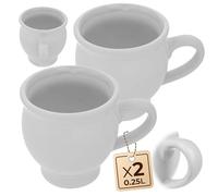 KADAX Tazza in gres porcellanato, 250 ml, per vin brulé, 2 pezzi, tazza in gres porcellanato, tazza da caffè, tazza in ceramica (bianco)