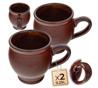 KADAX Tazza in gres porcellanato, 250 ml, per vin brulé, 2 pezzi, tazza in gres porcellanato, tazza da caffè in ceramica, tazza da tè, tazza da caffè, tazza in ceramica (marrone)