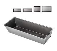 KADAX - Teglia da forno rettangolare con rivestimento antiaderente, in acciaio, per torte, tostapane, biscotti, distribuzione del calore, colore: argento, Acciaio, argento, 35 x 11,5 x 7,5cm