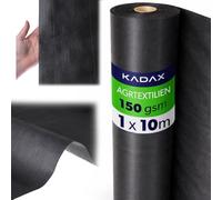 KADAX Telo pacciamatura Anti Erbacce 1 x 10 m - 150 g/m² Nero in Polipropilene - per aiuole e orto - Permeabile all’Acqua per irrigazione Senza ristagni