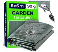 KADAX Telone Impermeabile da 90 g/m² con Occhielli per Esterno, Telo Occhiellato per Copertura di Legna, Piscine e Mobili da Giardino (Verde, 5x6 m)