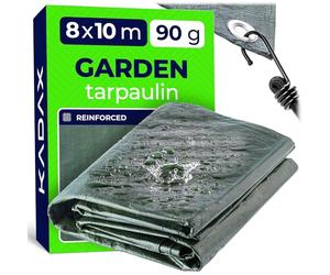 KADAX Telone protettivo in tessuto impermeabile, rinforzato 80 m², in 15 diverse misure, copertura per poll, mobili da giardino, telo per barche verde con occhielli (8 x 10 m)