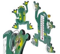 KADAX Termometro a rana, con ventose, termometro per finestra resistente alle intemperie, per interni ed esterni, per un facile montaggio (23,5 cm)