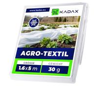 KADAX Tessuto non tessuto invernale 1,6 x 5 m, 30 g/m², protezione antigelo per piante, tessuto non tessuto per la protezione delle piante da giardino contro gelo e vento, protezione invernale