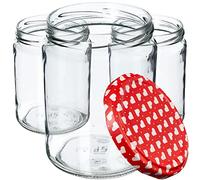 KADAX vasetti da 540 ml, per conserve, per coperchi a vite, vasetti per marmellate, barattoli per marmellate, barattoli per conserve, barattoli rotondi (cuore/8 pezzi)