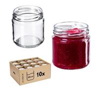KADAX Vasetti di Vetro 200ml con Tappo Ermetico 66mm - 10 Pezzi - per Miele Conserve Spezie Marmellate - Senza Coperchi