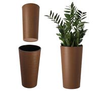 KADAX Vaso Alto Ø30x57,5 cm per Piante da Balcone e Giardino, Grande Fioriera per Aggiungere Eleganza a Ogni Spazio Abitativo, Sia Interno che Esterno (Marrone)