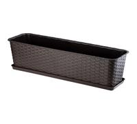 KADAX Vaso da balcone con base, fioriera, cassetta da balcone, 60 cm, marrone