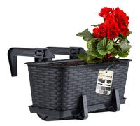 KADAX Vaso da balcone con base, fioriera con supporti, 60 cm, antracite