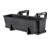 KADAX Vaso da balcone con base, fioriera con supporti, 60 cm, antracite