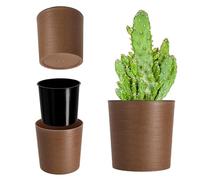 Vaso KADAX con trucioli di legno, elegante vaso con inserto, 30 cm,...