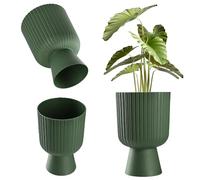 KADAX Vaso da fiori a forma di calice, in plastica, in 2 misure, in 5 colori, per balcone, terrazza, davanzale, trofeo (18 cm, verde)