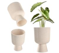 KADAX Vaso da fiori a forma di calice, in plastica, in 2 misure, vaso da giardinaggio in 5 colori per balcone, terrazzo, davanzale, calice per fiori, sottovaso (18 cm, bianco)