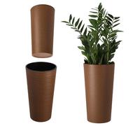 KADAX vaso da fiori biologico, con inserto, fioriera, 19 cm, marrone