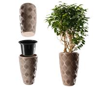 KADAX Vaso da fiori con inserto e manici, plastica, 48,5 cm, Beige