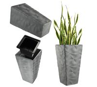 KADAX Vaso da fiori con inserto, fioriera, in plastica, 30 cm, Grigio