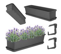 KADAX vaso da fiori con sottovaso e manici, 60 cm, antracite