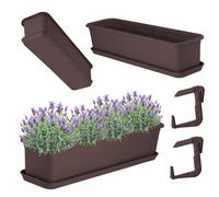 KADAX vaso da fiori con sottovaso e manici, 60 cm, marrone