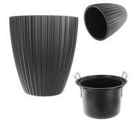 KADAX Vaso da fiori decorativo con inserto interno, 30 cm, Nero