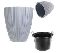 KADAX Vaso da fiori decorativo con inserto interno, 40 cm, Grigio