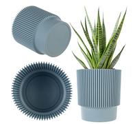 KADAX Vaso da fiori decorativo in plastica, rotondo, per interni ed esterni, moderno vaso per piante da interno, verde menta, 18 cm