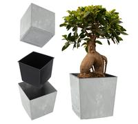 KADAX vaso da fiori in plastica, 25 cm, grigio