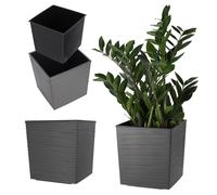 Vaso di plastica KADAX con inserto, plastica, 19 cm, grafite
