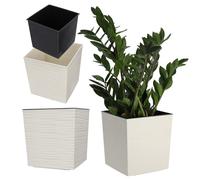 KADAX Flower Pot in plastica, pentola da Giardino Resistente Balcone, terrazza, Area Interna, pentola Leggera con Inserto, pentola a pianta, pentola Floreale (Altezza: 30 cm, Crema)