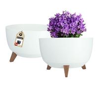 KADAX vaso da fiori in plastica con supporti a innesto, rotondo