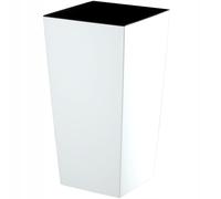 KADAX Vaso da fiori liscio in plastica, con inserto, 25 cm, bianco