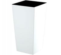 KADAX Elegante Vaso Alto per Piante da Interno ed Esterno Decorativo, Grande Fioriera in Plastica per Giardino e Balcone (Bianco, Liscio, 57.5 cm)