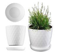 KADAX Vaso da Fiori, Un Vaso per Fiori e Piante con Sottovaso, 30 cm, Bianco