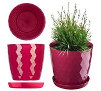KADAX Vaso da Fiori, Un Vaso per Fiori e Piante con Sottovaso, 30 cm, Rosa