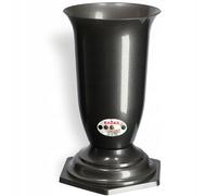 KADAX Vaso da tomba in plastica, vaso di fiori con inserto, 13 cm, grafite